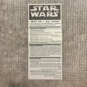 Star Wars Weekends May 20th - 22nd 2005 Information Sheet